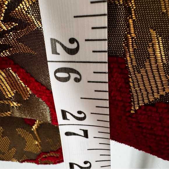 Rare Find! YA-DA Red & Gold Brocade Jacket Velvet Trim Toggle Coat 44 (L/XL) - Picture 6 of 10